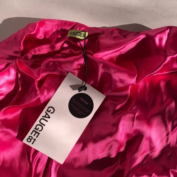 GAUGE81 Modena Satin Boat Neck Top Fuchsia Pink S - Picture 5 of 7
